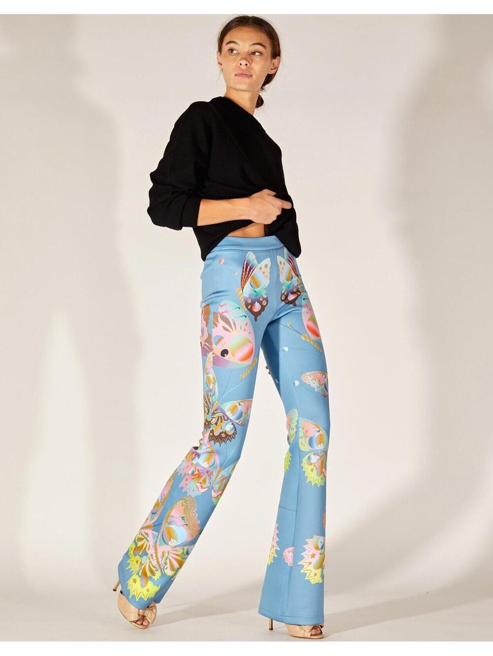 Cynthia Rowley Bonded Fit and Flare Butterfly Pants